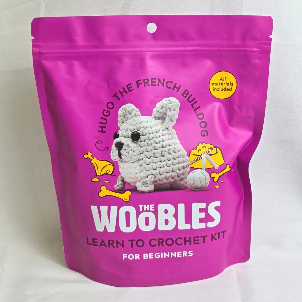 The Woobles Hugo French Bulldog Learn TO Crochet Kit For Beginners New Sealed